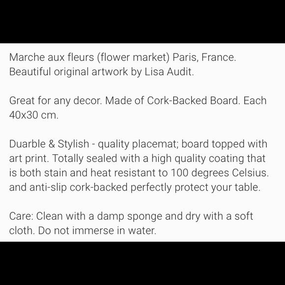 Lisa Audit “Marché aux Fleurs” placemats - Picture 14 of 15